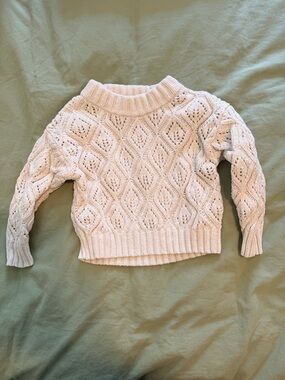 Old Navy Cream Openwork Cable Sweater